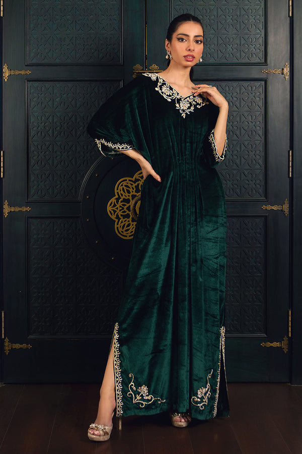 Daniya - Emerald Jewel Toned Kaftan